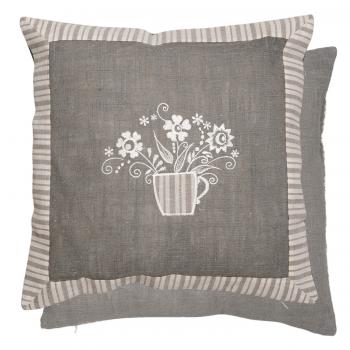 Clayre & Eef - Kissen 40x40 Grün Frühling | Rost & Rosmarin