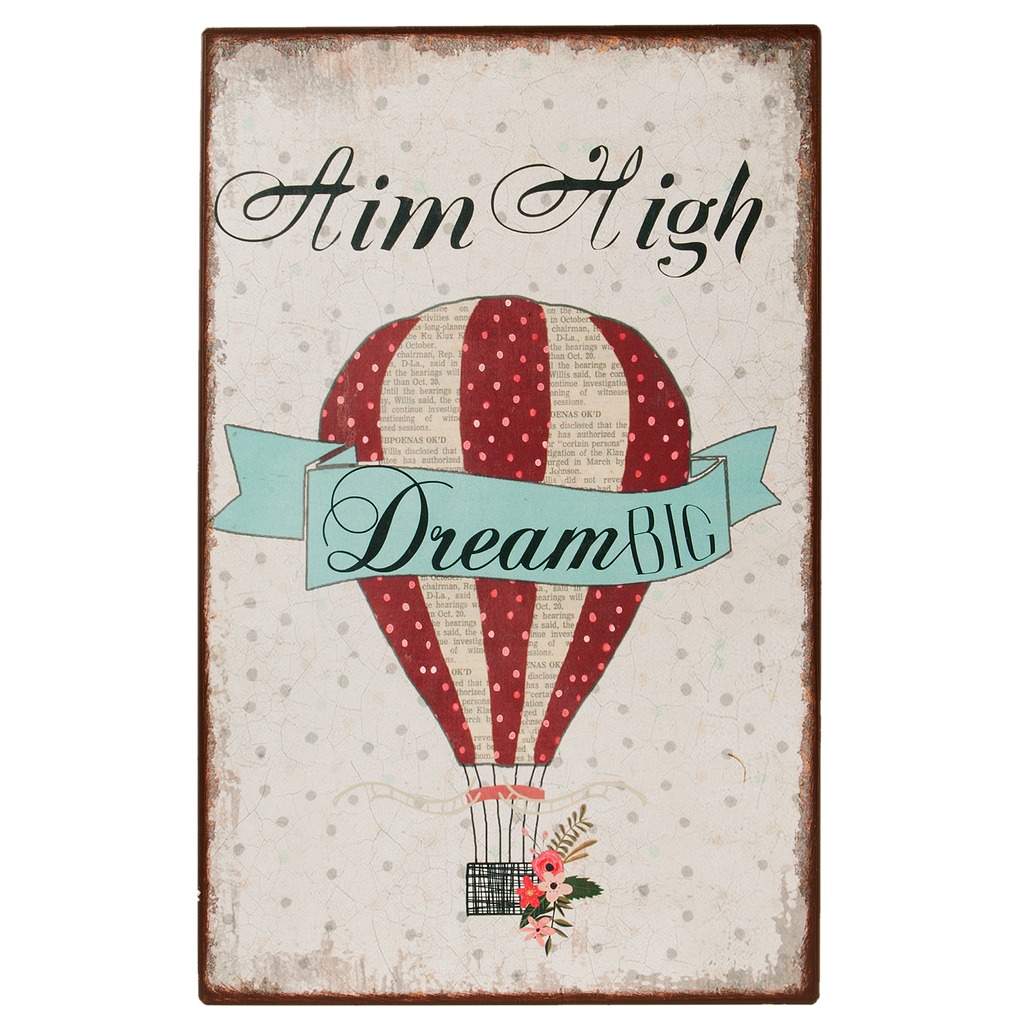 Clayre & Eef - Schild Aim High Dream Big