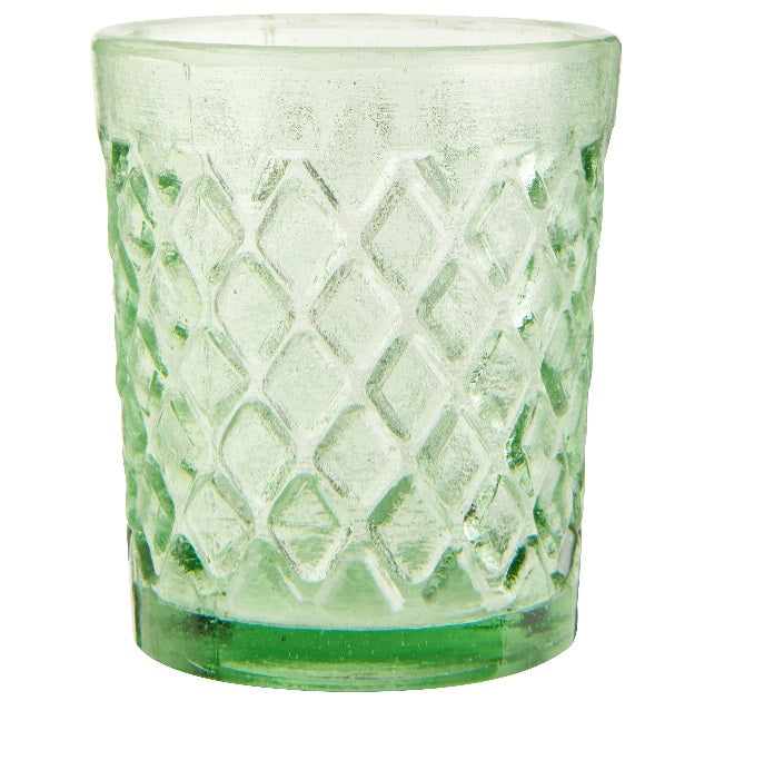 Ib Laursen  - Teelichthalter geschliffenes Glas klein grün  | Rost & Rosmarin