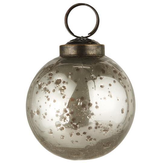 Ib Laursen - Weihnachtskugel bubbled Glas rund silber