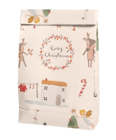 Maileg - gift bag Cozy Christmas, Buntfalttüte, Geschenktasche, Geschenktüte