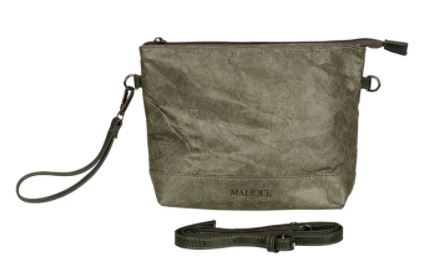 Malique by Me - kleine Umhängetasche Waxed Paper grün, Papiertasche, Tasche Papier