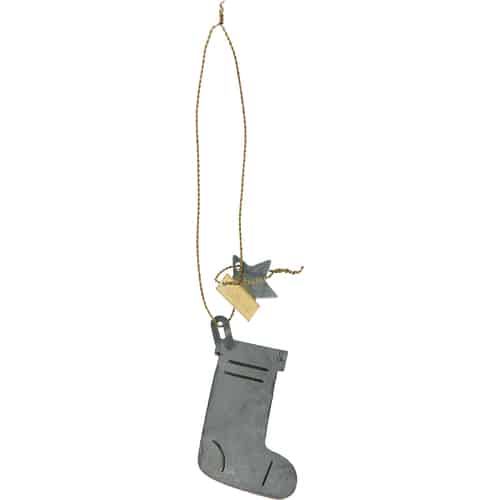 IB Laursen - Anhänger stillenat Weihnachtsstrumpf mit goldfarbigem Draht